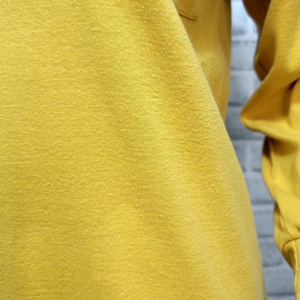 Vintage Disorderly Conduct Yellow Sweatshirt Dress Mock Neck Crest Logo Normcore - Picture 6 of 12